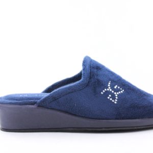 Garzon - Zapatillas de casa para Mujer con cuña. Logo con brillantes. Color: Marino S603383
