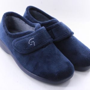 Garzon - Zapatillas de casa para Mujer. Zapatillas con velcro muy calentitas con logo de brillantes y suela de goma. Color: Gris S61-22904