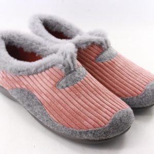 Garzon - Zapatillas de casa para Mujer. Zapatillas con velcro muy calentitas con logo de brillantes y suela de goma. Color: Gris