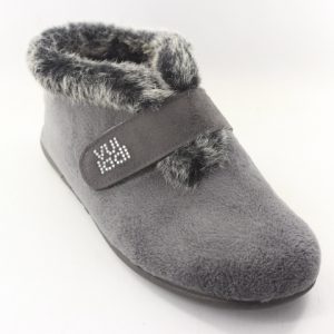 Zapatillas de casa para Mujer muy comodas. Dibujo Gatos . Fabricadas en España por Vul.ladi. Color: Gris S61-23791