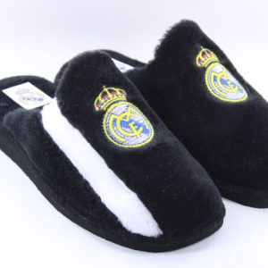 Zapatillas de casa para Hombre y niño. Equipo de futbol Escudo Real Madrid. Color: Negro K601076