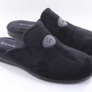 Garzon - Zapatillas de casa para Hombre. Logo en pala. Color: Negro C601115